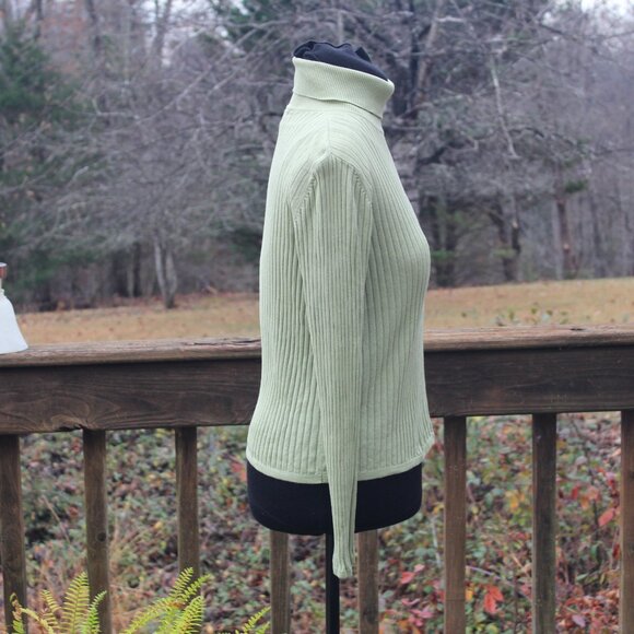 (2for1) AUGUST SILK TurtleNeck Sweaters Silk Vintage 90's Knit Pullover Sz Med - Picture 3 of 13